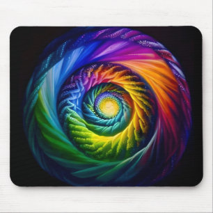 Rainbow Spiral Out Mousepad