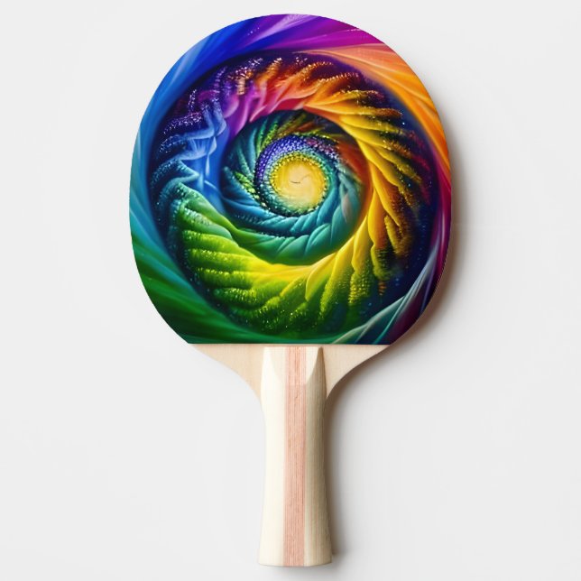 Rainbow Spiral Out Tischtennis Schläger (Vorderseite)