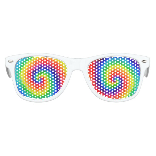 Rainbow Spiral Retro Sonnenbrille (Vorderseite)