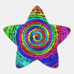 Rainbow Spiral Stern-Aufkleber