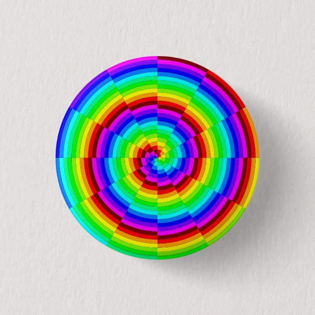 Rainbow Spiral von Kenneth Yoncich Button (Vorderseite)
