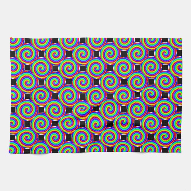 Rainbow Spiral von Kenneth Yoncich Geschirrtuch (Horizontal)