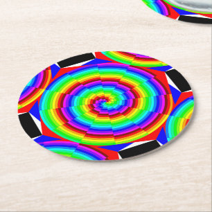 Rainbow Spiral von Kenneth Yoncich Runder Pappuntersetzer