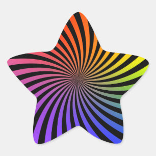 Rainbow Spirale Design: Sternenaufkleber Stern-Aufkleber