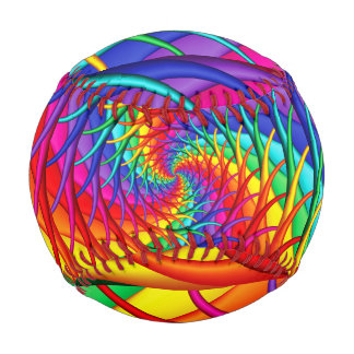 Rainbow Spiraling Roots Fraktal Baseball