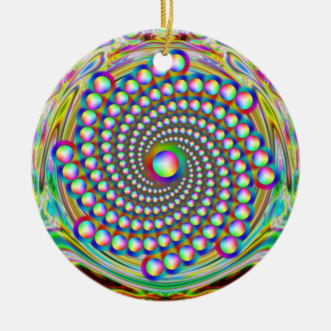 Rainbow Spiralismus Keramik Ornament (Vorne)