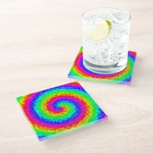 Rainbow-Spiralmosaik Glasuntersetzer