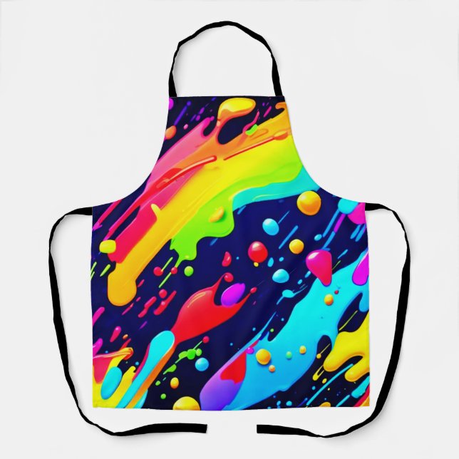 Rainbow Splash Art Schürze (Vorderseite)