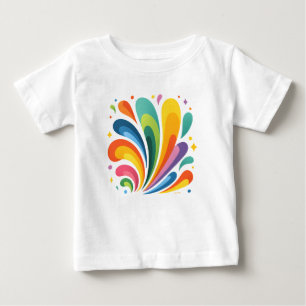 Rainbow Splash – Farbiger abstrakter Wirbel für Ki Baby T-shirt