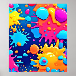 Rainbow Splash Paint Art Poster