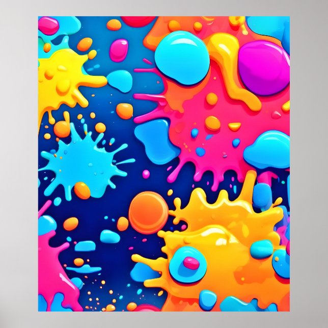 Rainbow Splash Paint Art Poster (Vorne)