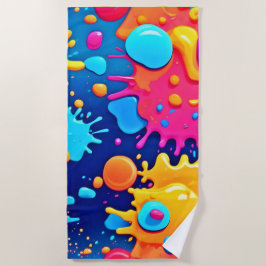 Rainbow Splash Paint Art Strandtuch