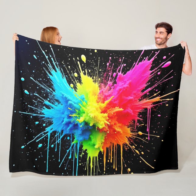 Rainbow Splash Powder Art Fleecedecke (Beispiel)