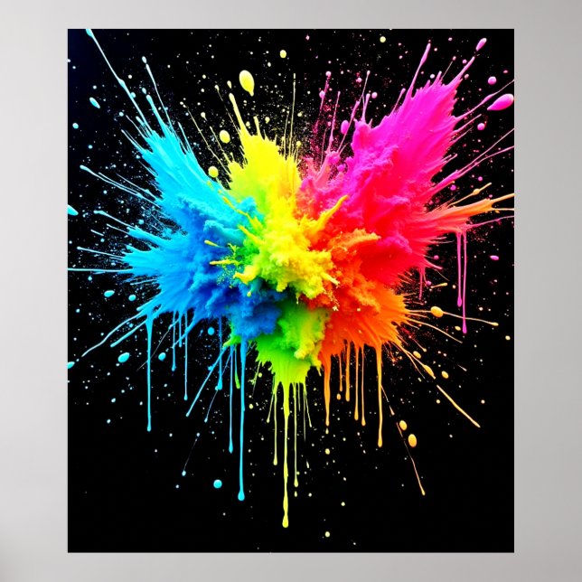Rainbow Splash Powder Art Poster (Vorne)