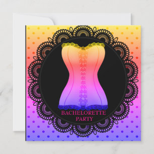 Rainbow SPOT CORSET BACHELORETTE INVITATION PARTI