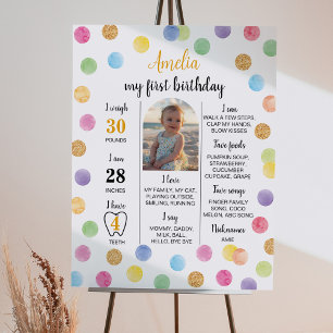 Rainbow Spot Pastel Anniversaire Poster du Jalon