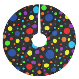 Rainbow Spots Tree Skirt Polyester Weihnachtsbaumdecke