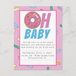 Rainbow Sprinkle Baby Dusche Postkarte Einladung