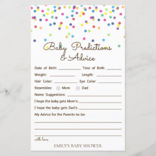 Rainbow Sprinkle Baby Showspiel DRUCKT