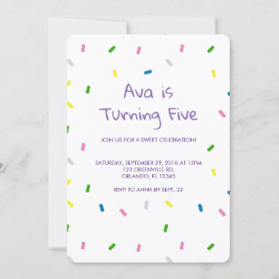Rainbow Sprinkles Anniversaire Invitation Motif