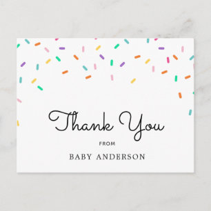 Rainbow Sprinkles Baby Danke, Postcard Postkarte