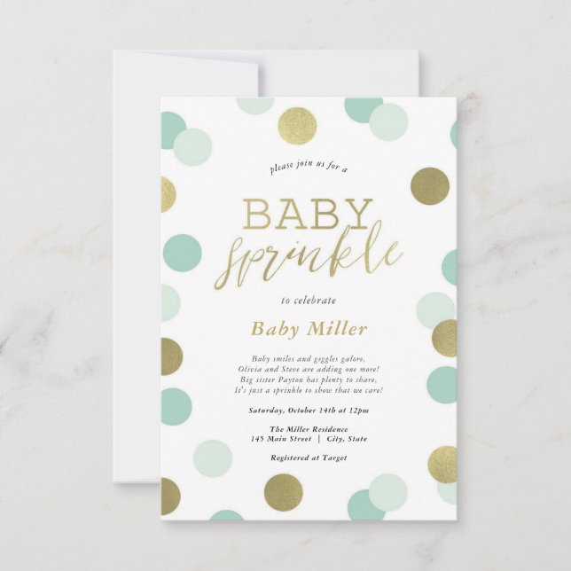 Rainbow Sprinkles Baby Sprinkle Einladung (Vorderseite)