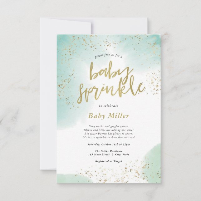 Rainbow Sprinkles Baby Sprinkle Einladung (Vorderseite)