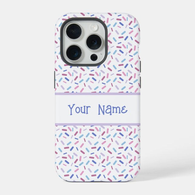 Rainbow Sprinkles Bigender Pride Flag iPhone 15 Pro Hülle (Rückseite)