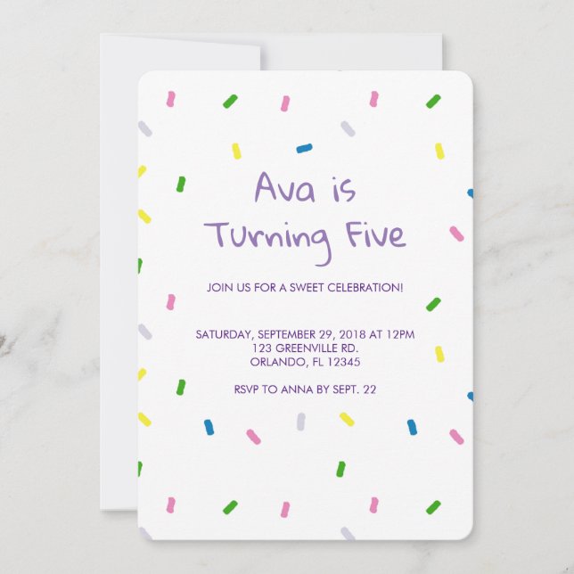 Rainbow Sprinkles Birthday Pattern Einladung (Vorderseite)