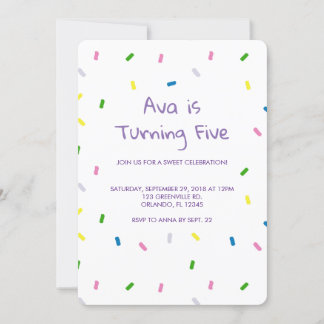 Rainbow Sprinkles Birthday Pattern Einladung