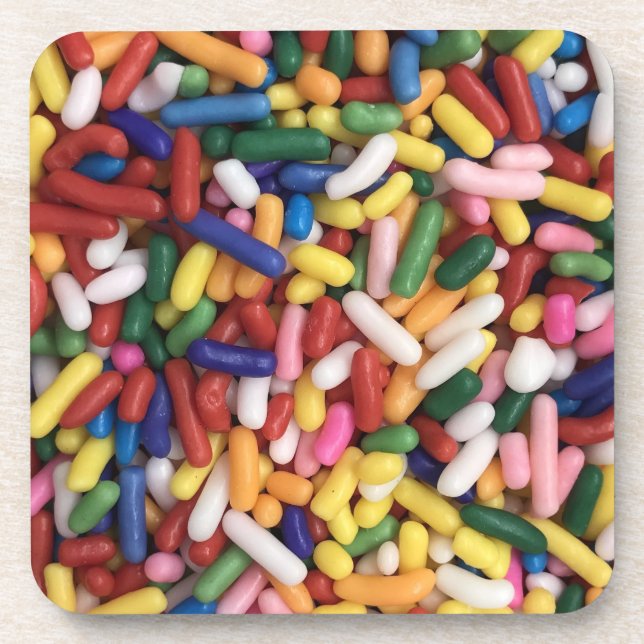 Rainbow Sprinkles Getränkeuntersetzer (Vorderseite)