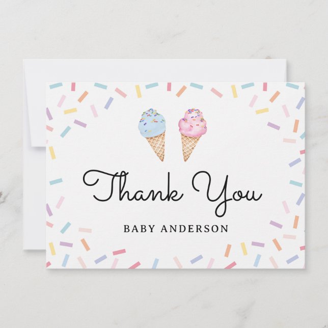 Rainbow Sprinkles Ice Cream Baby Vielen Dank (Vorderseite)