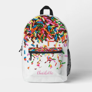 Rainbow Sprinkles mit Namen Bedruckter Rucksack