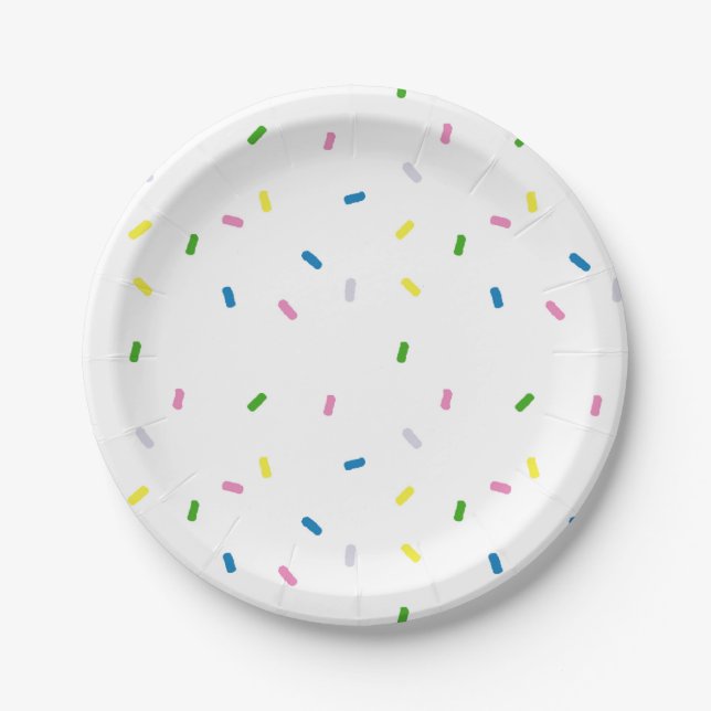 Rainbow Sprinkles Muster Party Papierplatte Pappteller (Vorderseite)