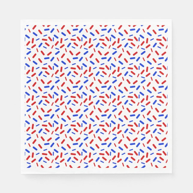 Rainbow Sprinkles Red White Blue American Flag Serviette (Vorderseite)