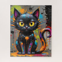 Rainbow Spritzer Cat Jigsaw Puzzle
