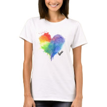 Rainbow Spritzer Herzlogos Liebe zum Shirt