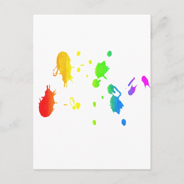 Rainbow-Spritzer Postkarte (Vorderseite)