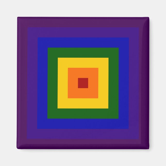 Rainbow Square Magnet (Vorne)