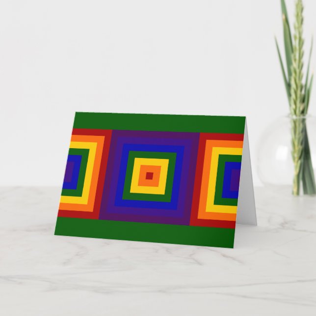 Rainbow Squares Birthday Card Karte (Vorderseite)