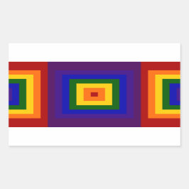 Rainbow Squares Rechteckiger Aufkleber