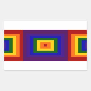 Rainbow Squares Rechteckiger Aufkleber