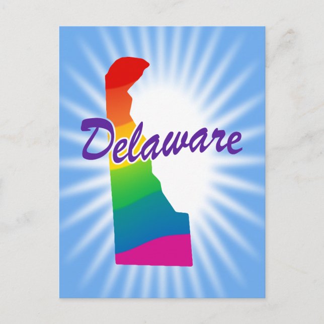 Rainbow-Staat von Delaware Postkarte (Vorderseite)