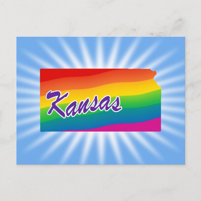 Rainbow-Staat von Kansas Postkarte (Vorderseite)