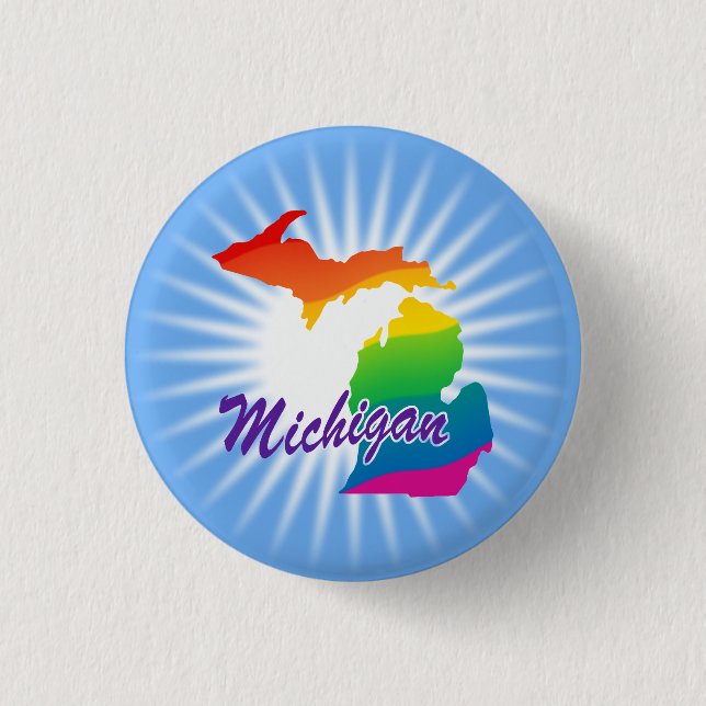 Rainbow-Staat von Michigan Button (Vorderseite)