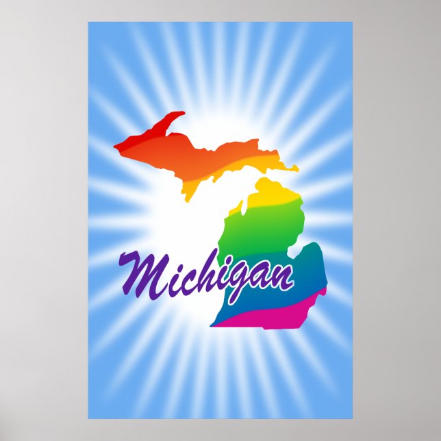 Rainbow-Staat von Michigan Poster (Vorne)