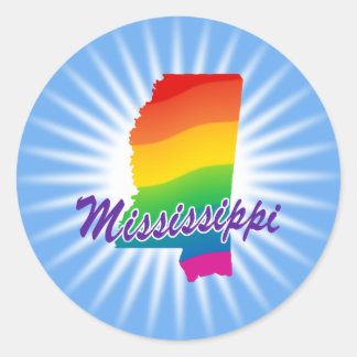 Rainbow-Staat von Mississippi Runder Aufkleber