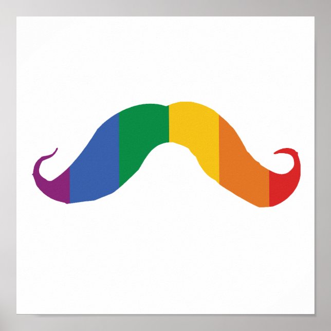 Rainbow Stache .png Poster (Vorne)