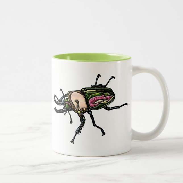 Rainbow Stag Beetle Zweifarbige Tasse (Rechts)