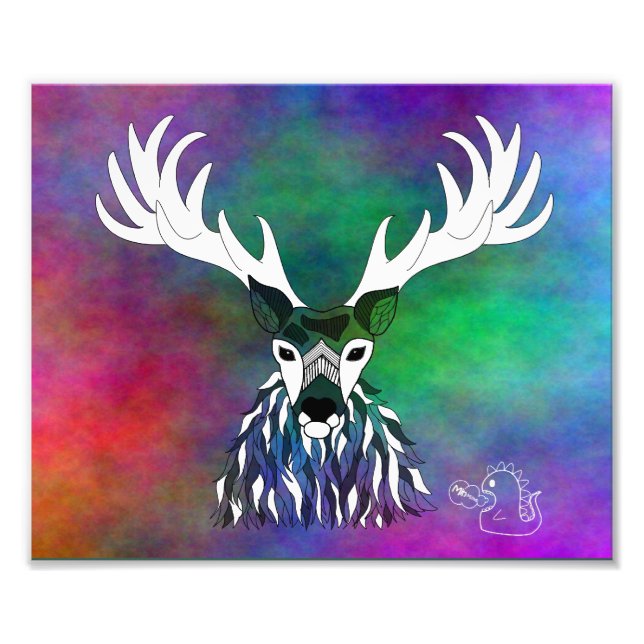 Rainbow Stag Print Fotodruck (Vorne)